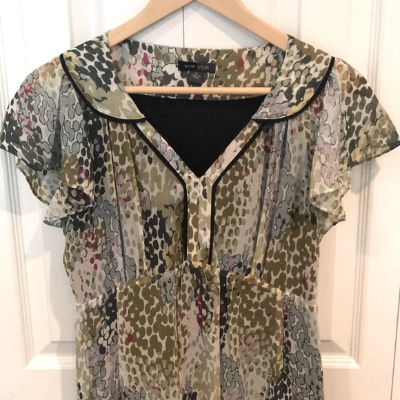 Voir Voir Sheer Floral A-line Dress Sz 10 - Picture 2 of 8